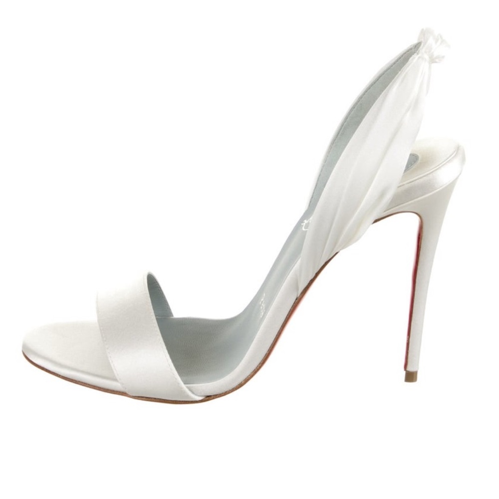 Christian Louboutin White Stiletto Heels with Ankle Strap size 38.5